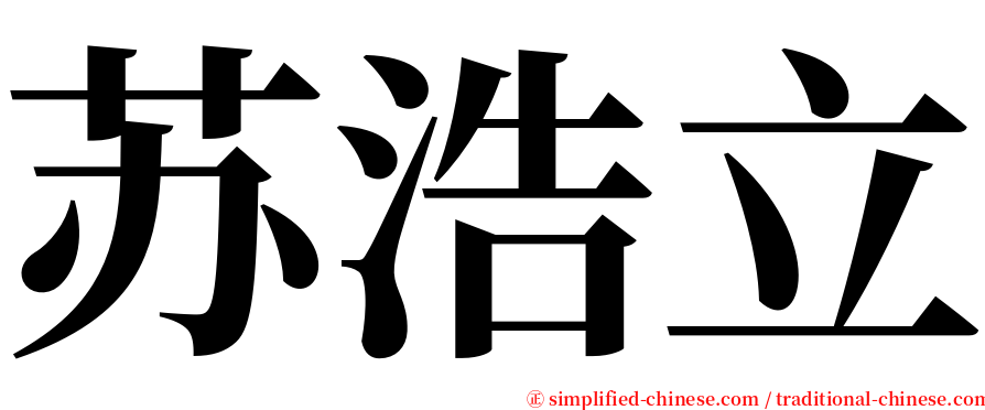 苏浩立 serif font