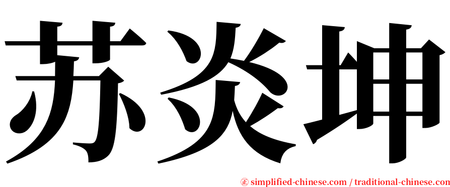 苏炎坤 serif font