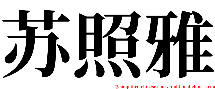 苏照雅 serif font