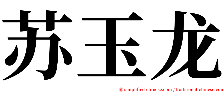 苏玉龙 serif font