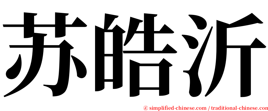 苏皓沂 serif font