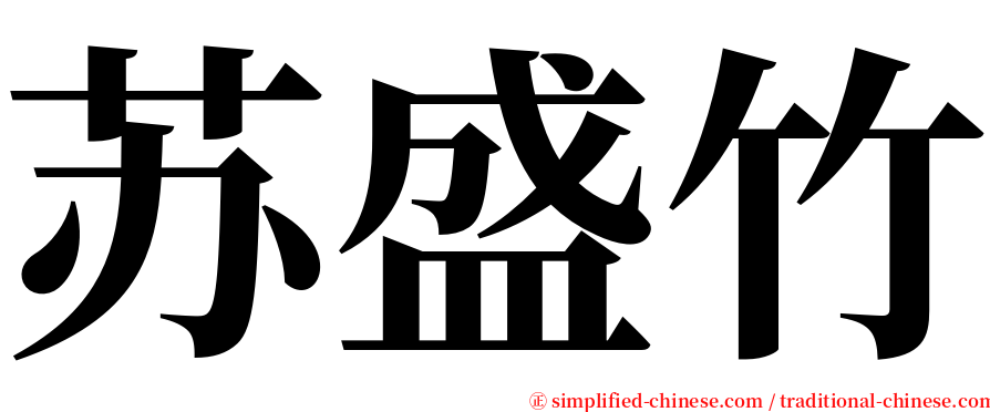 苏盛竹 serif font