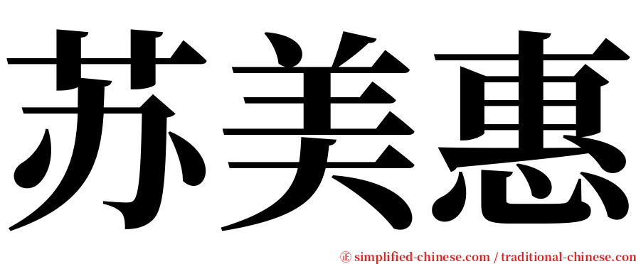 苏美惠 serif font