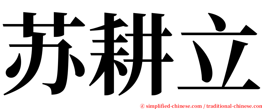 苏耕立 serif font