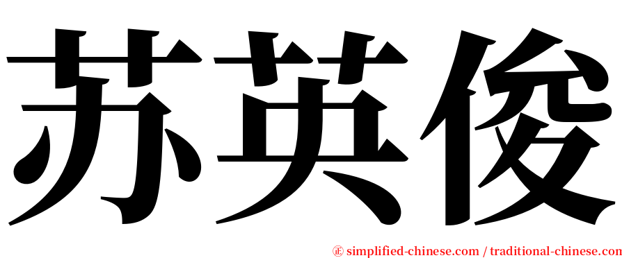 苏英俊 serif font