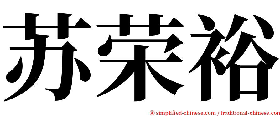 苏荣裕 serif font