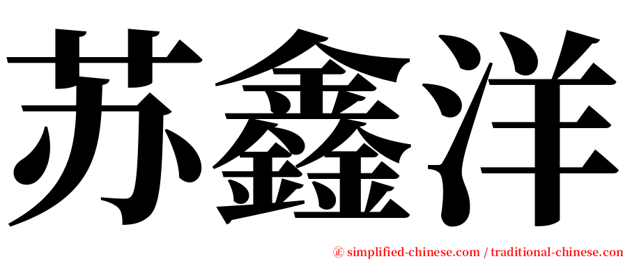苏鑫洋 serif font