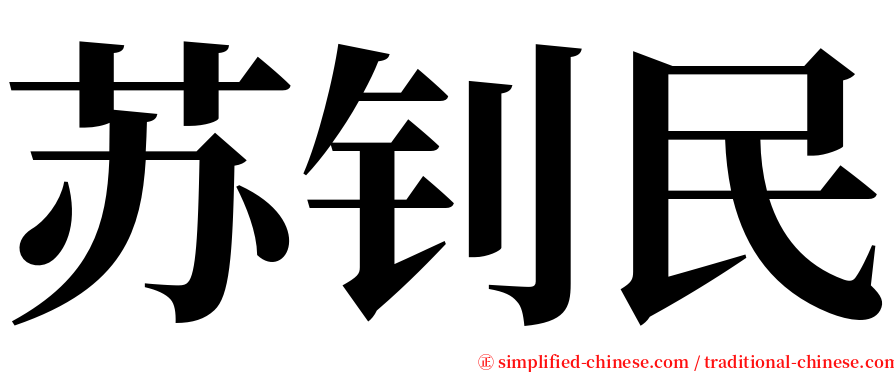 苏钊民 serif font