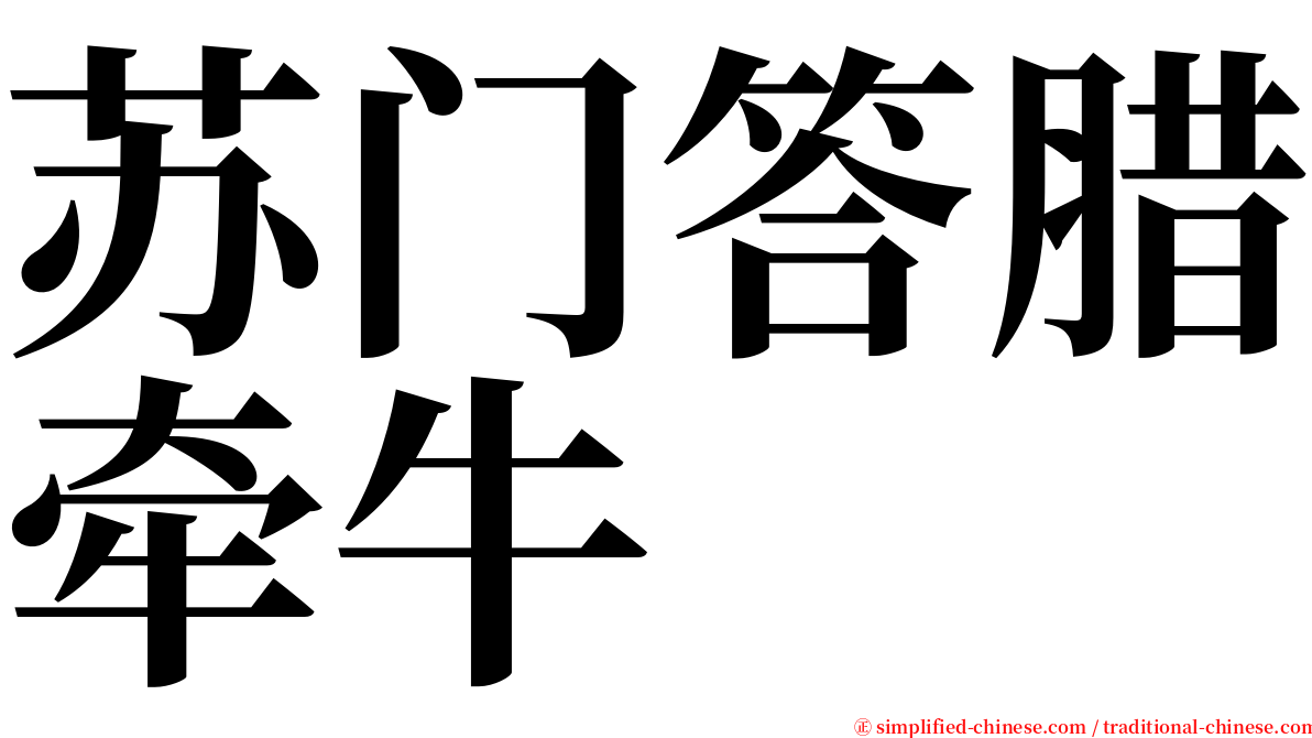 苏门答腊牵牛 serif font