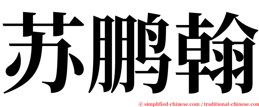 苏鹏翰 serif font