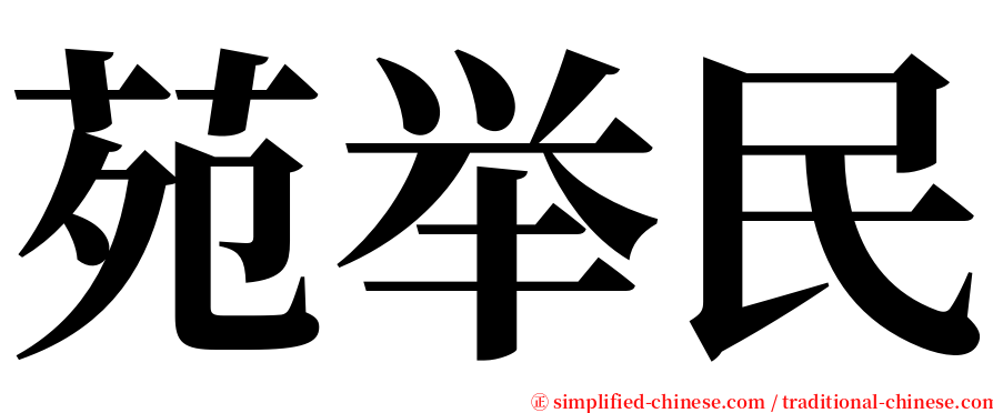 苑举民 serif font