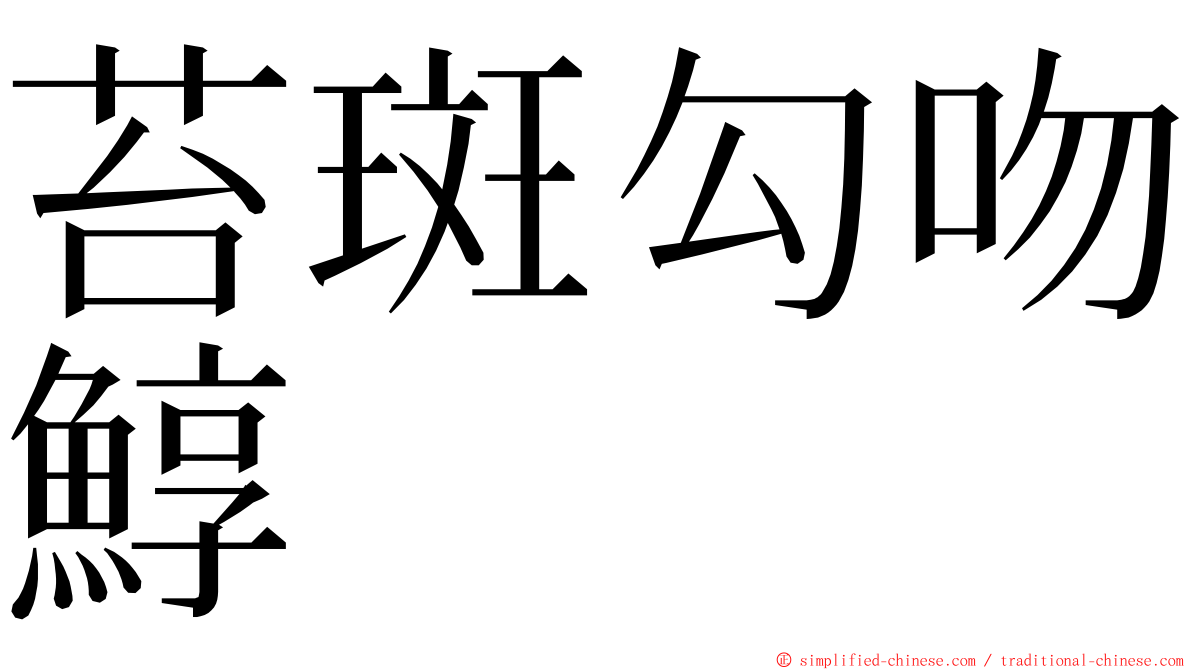 苔斑勾吻鯙 ming font