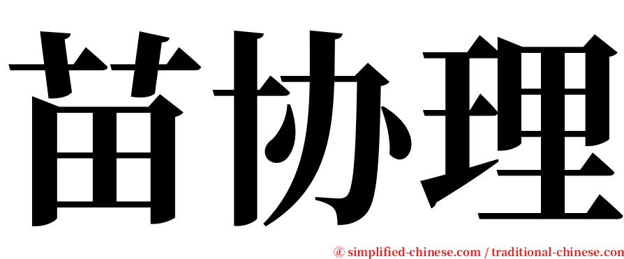 苗协理 serif font