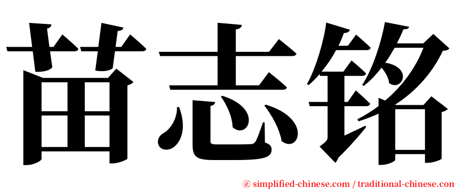 苗志铭 serif font