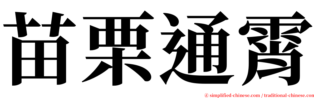 苗栗通霄 serif font