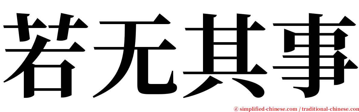 若无其事 serif font