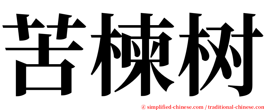 苦楝树 serif font