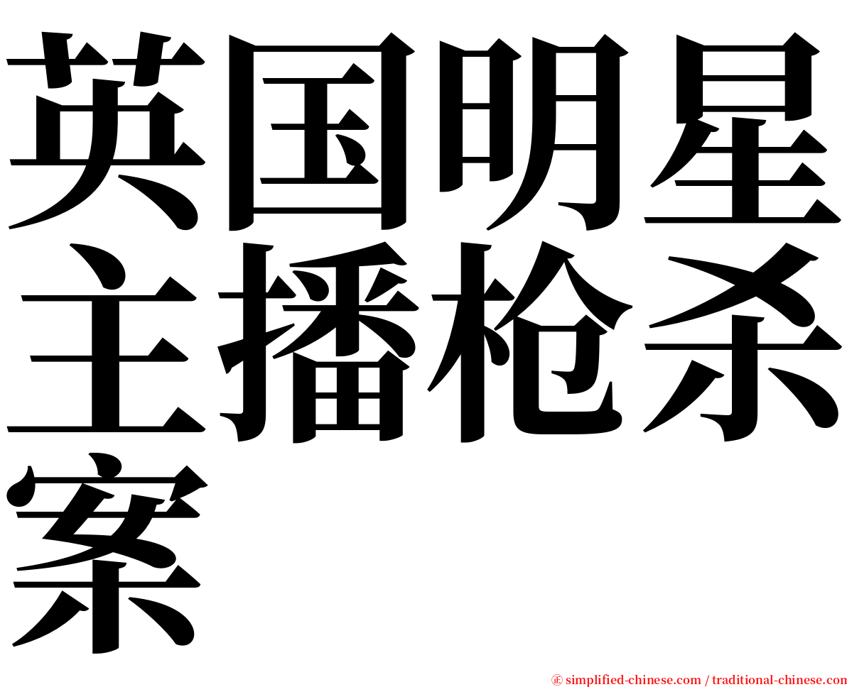 英国明星主播枪杀案 serif font