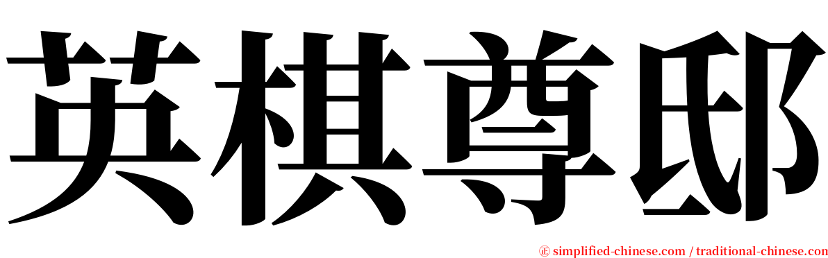 英棋尊邸 serif font