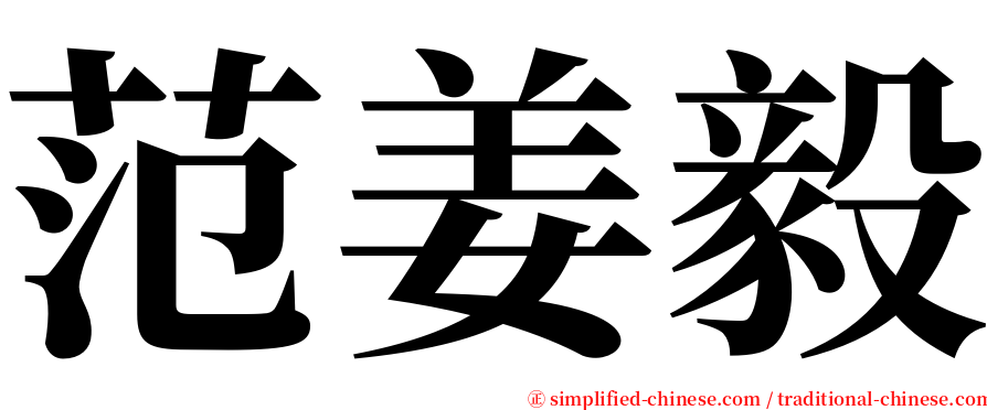 范姜毅 serif font