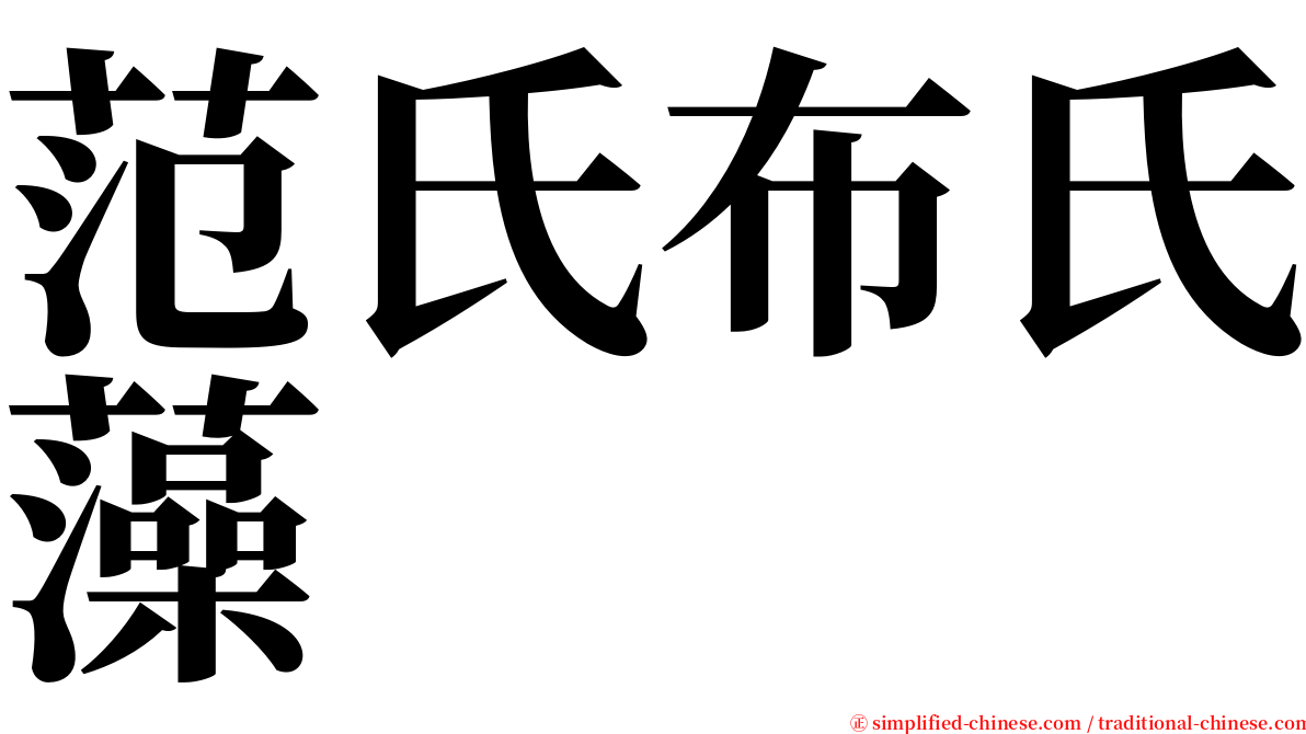 范氏布氏藻 serif font