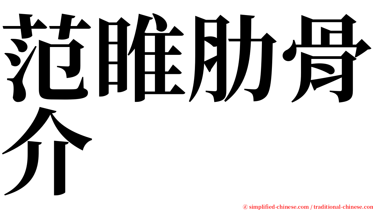 范睢肋骨介 serif font