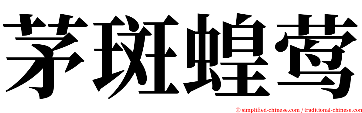 茅斑蝗莺 serif font