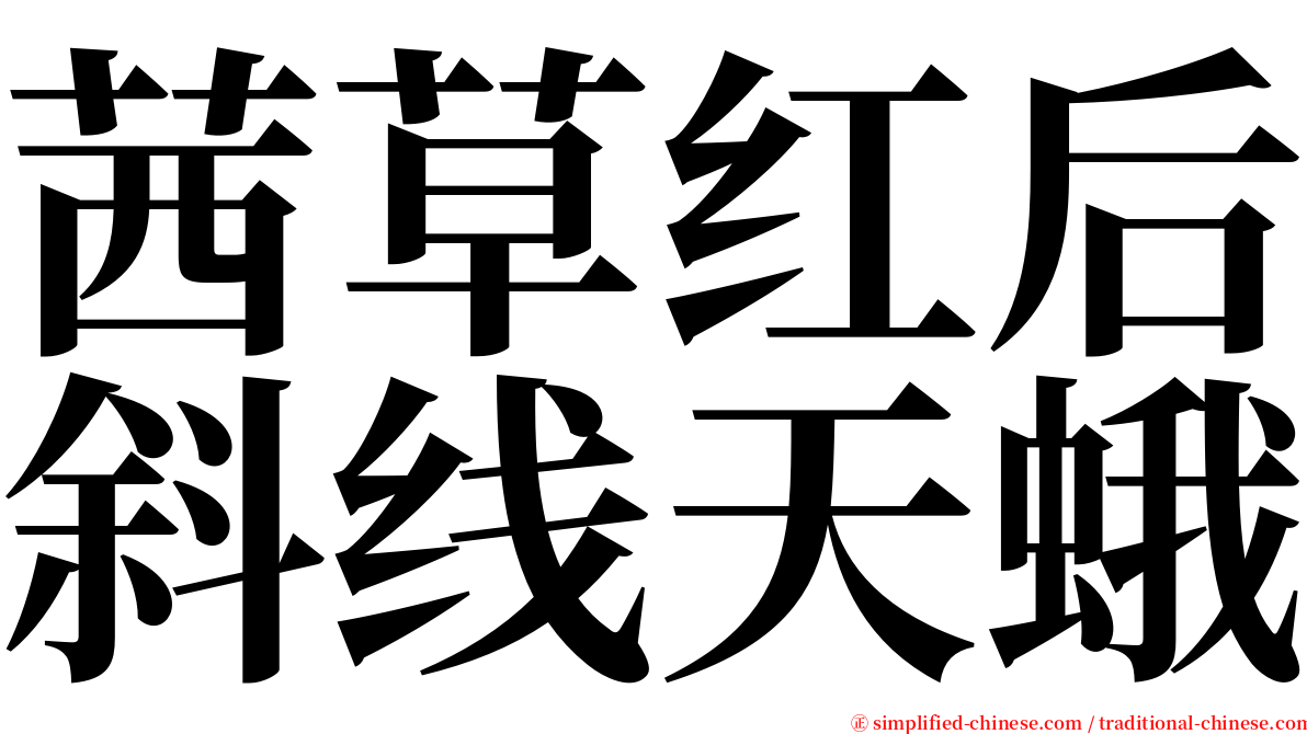 茜草红后斜线天蛾 serif font