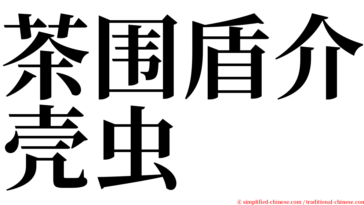 茶围盾介壳虫 serif font