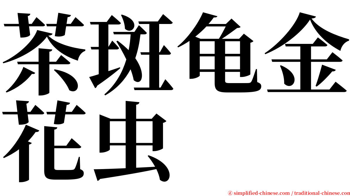 茶斑龟金花虫 serif font