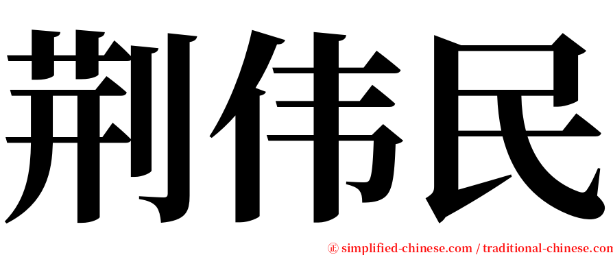 荆伟民 serif font