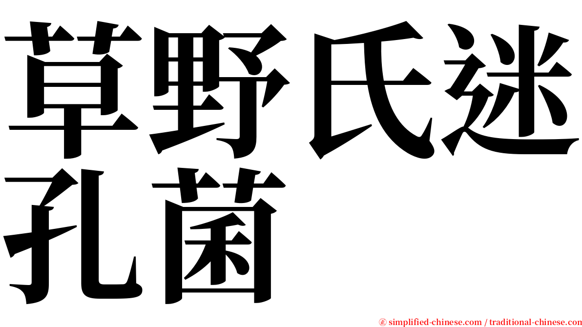 草野氏迷孔菌 serif font