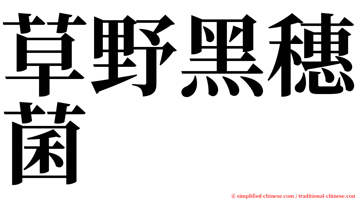 草野黑穗菌 serif font