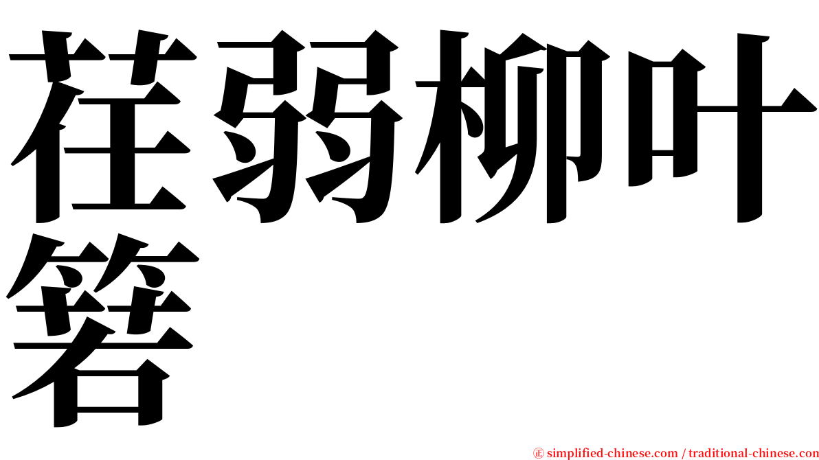 荏弱柳叶箬 serif font