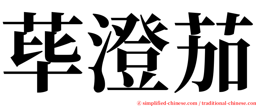 荜澄茄 serif font