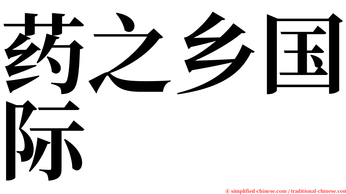 药之乡国际 serif font