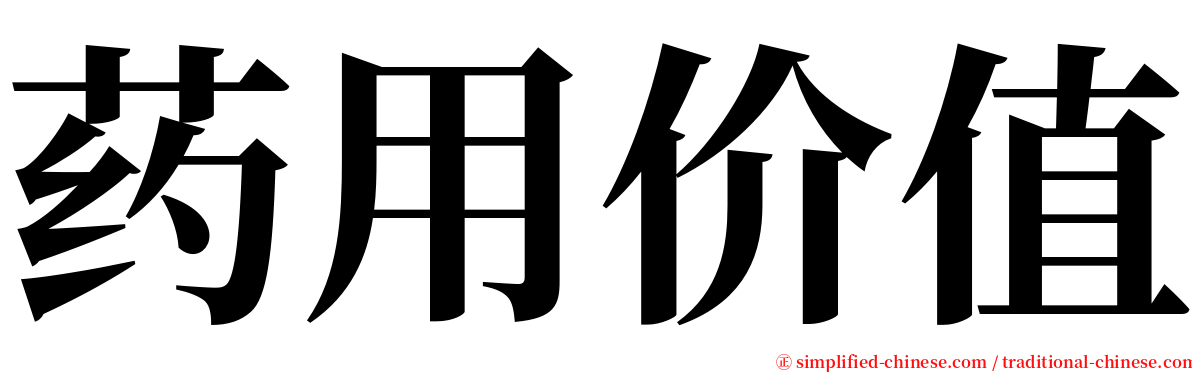 药用价值 serif font