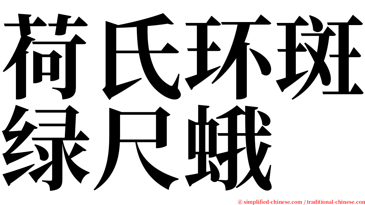 荷氏环斑绿尺蛾 serif font