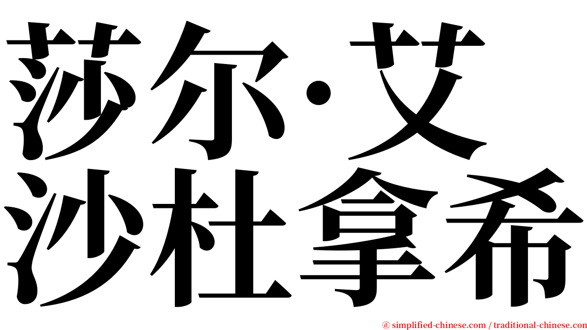 莎尔·艾沙杜拿希 serif font