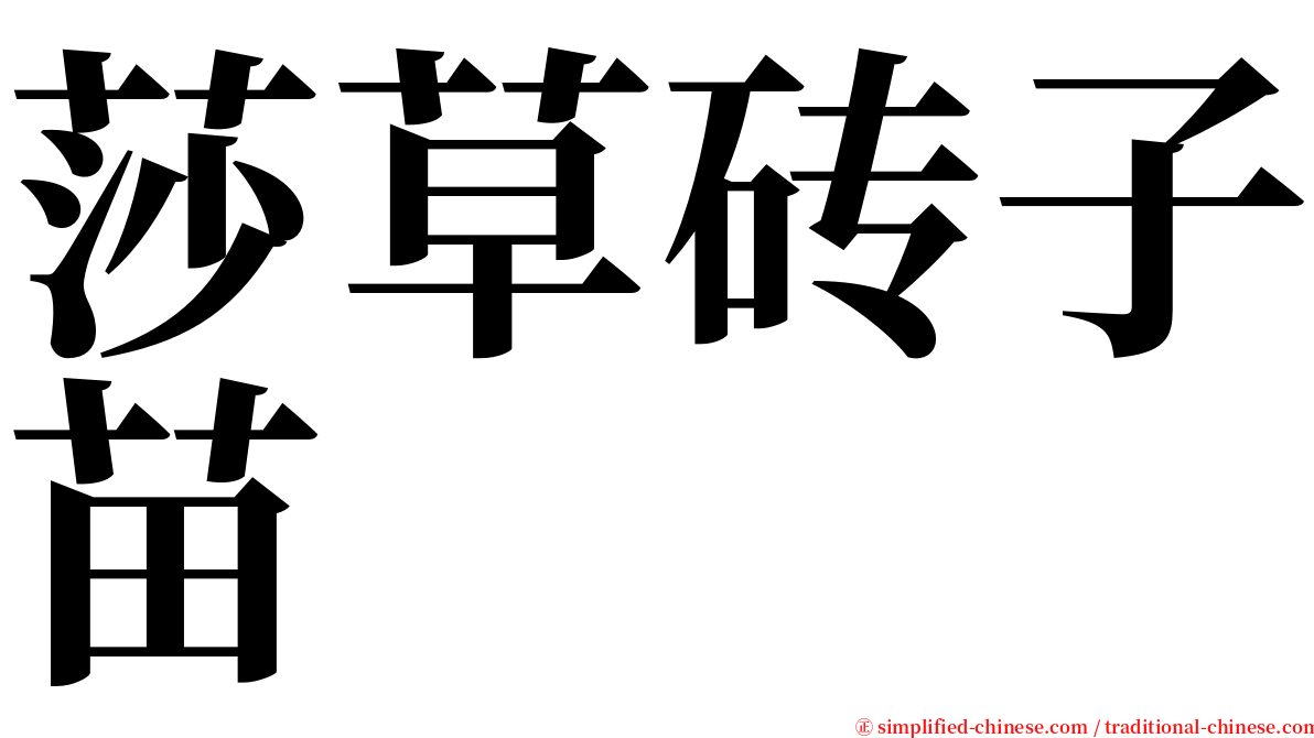 莎草砖子苗 serif font