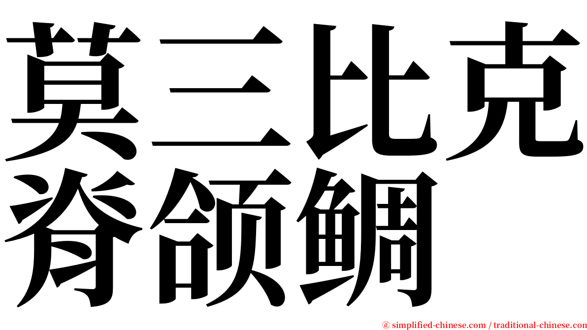 莫三比克脊颌鲷 serif font