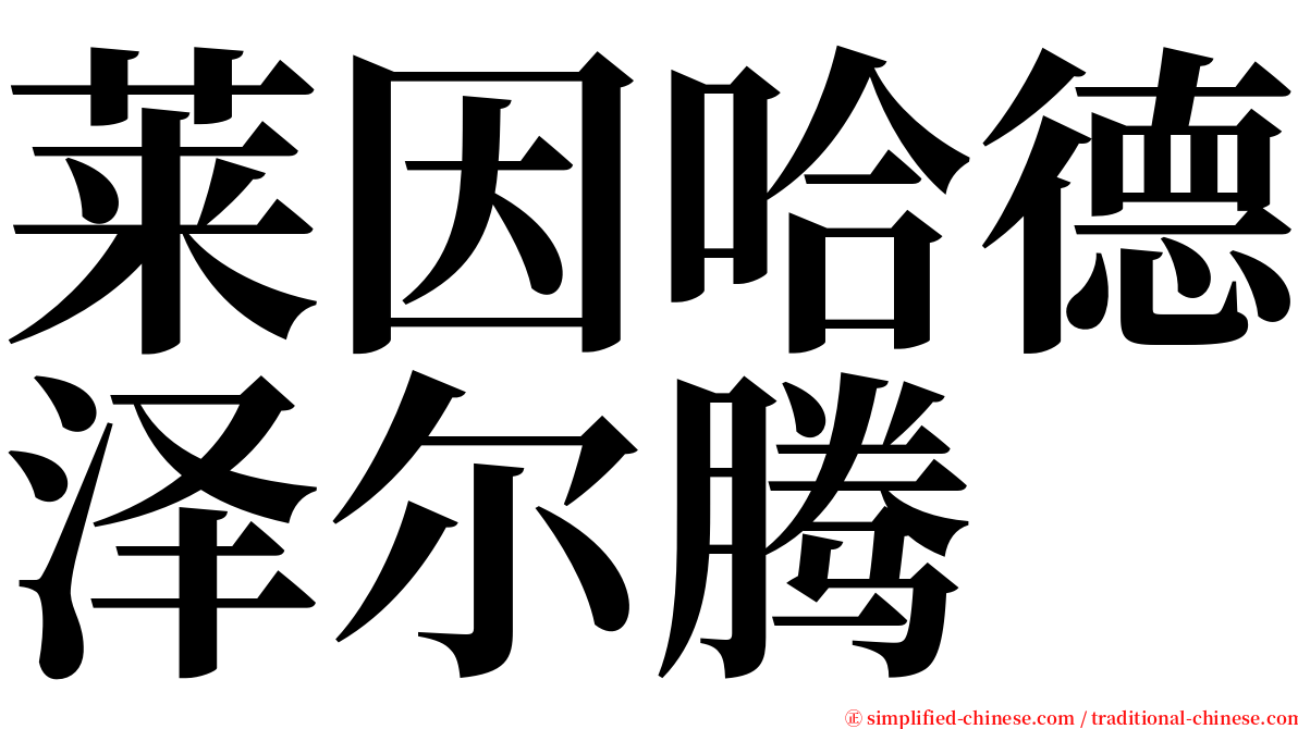 莱因哈德泽尔腾 serif font