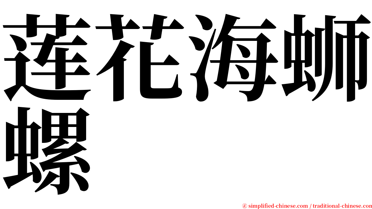 莲花海蛳螺 serif font