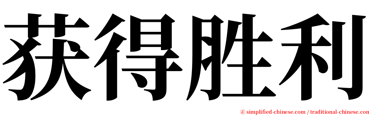 获得胜利 serif font