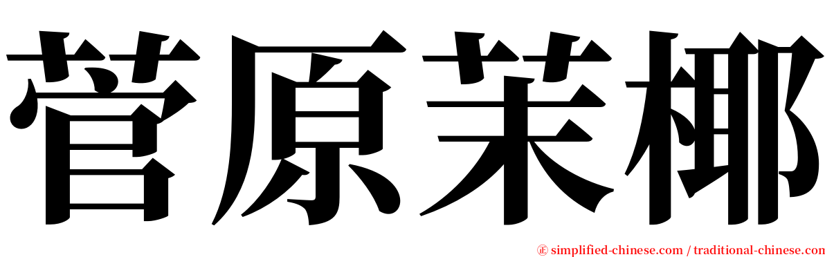 菅原茉椰 serif font