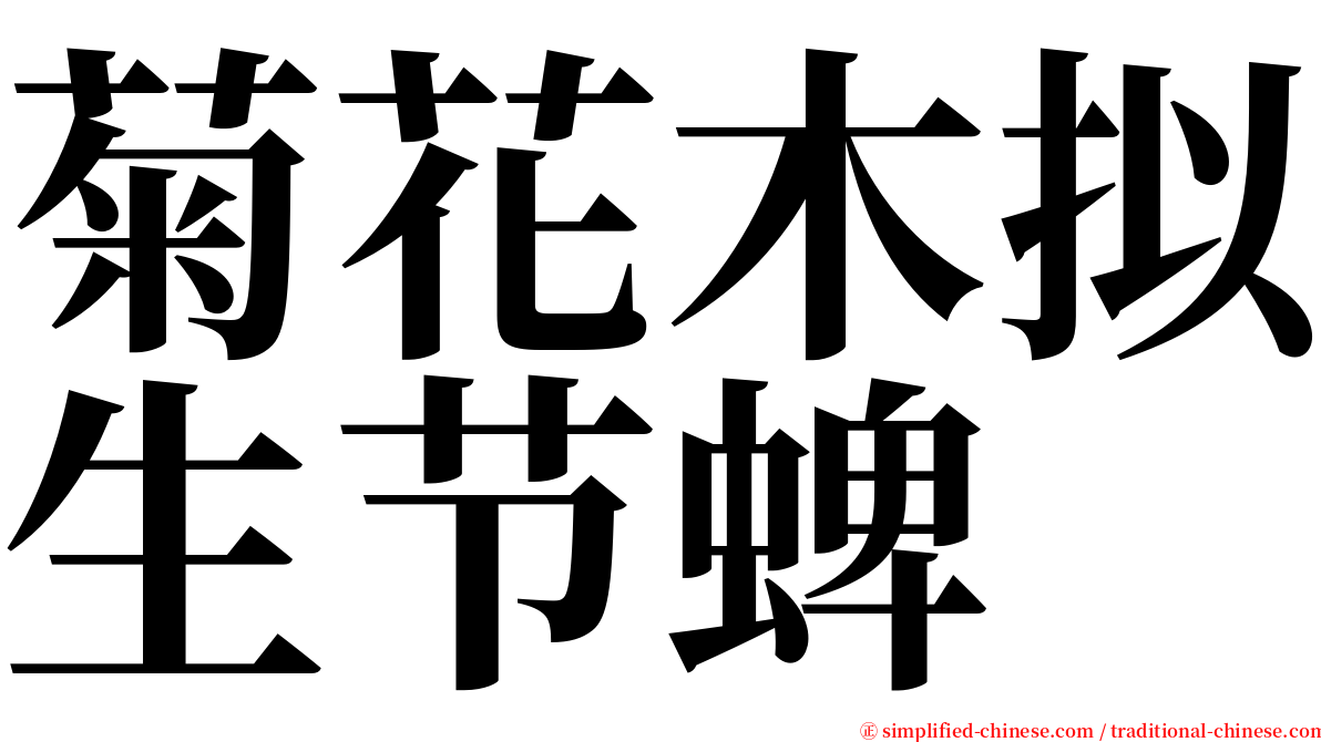 菊花木拟生节蜱 serif font