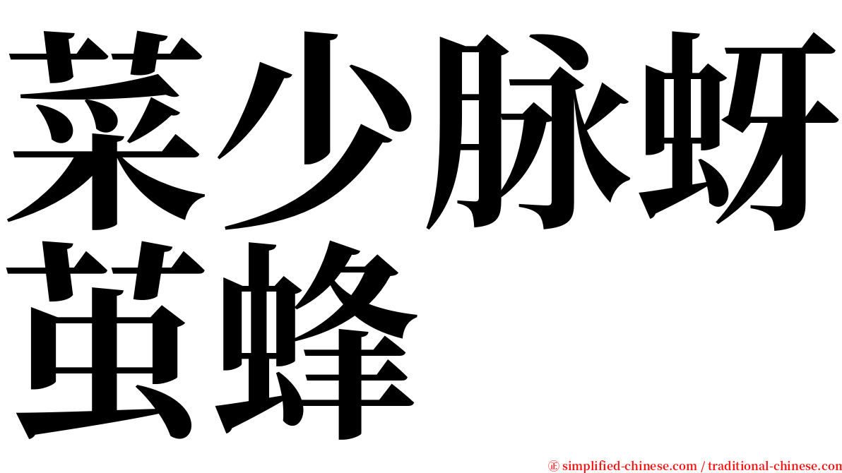 菜少脉蚜茧蜂 serif font