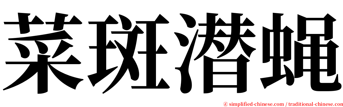 菜斑潜蝇 serif font