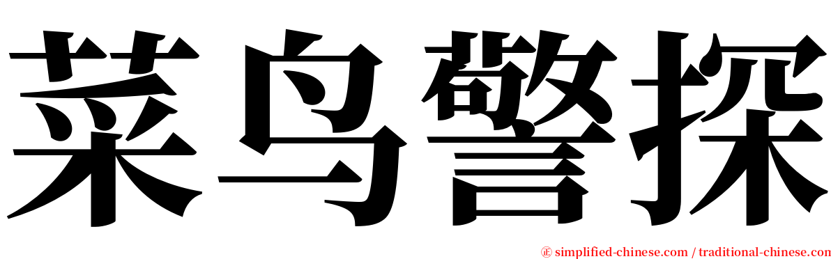 菜鸟警探 serif font