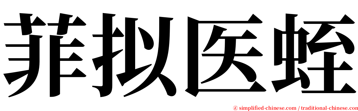 菲拟医蛭 serif font